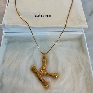 Céline Alphabet Bamboo Pendant Necklace